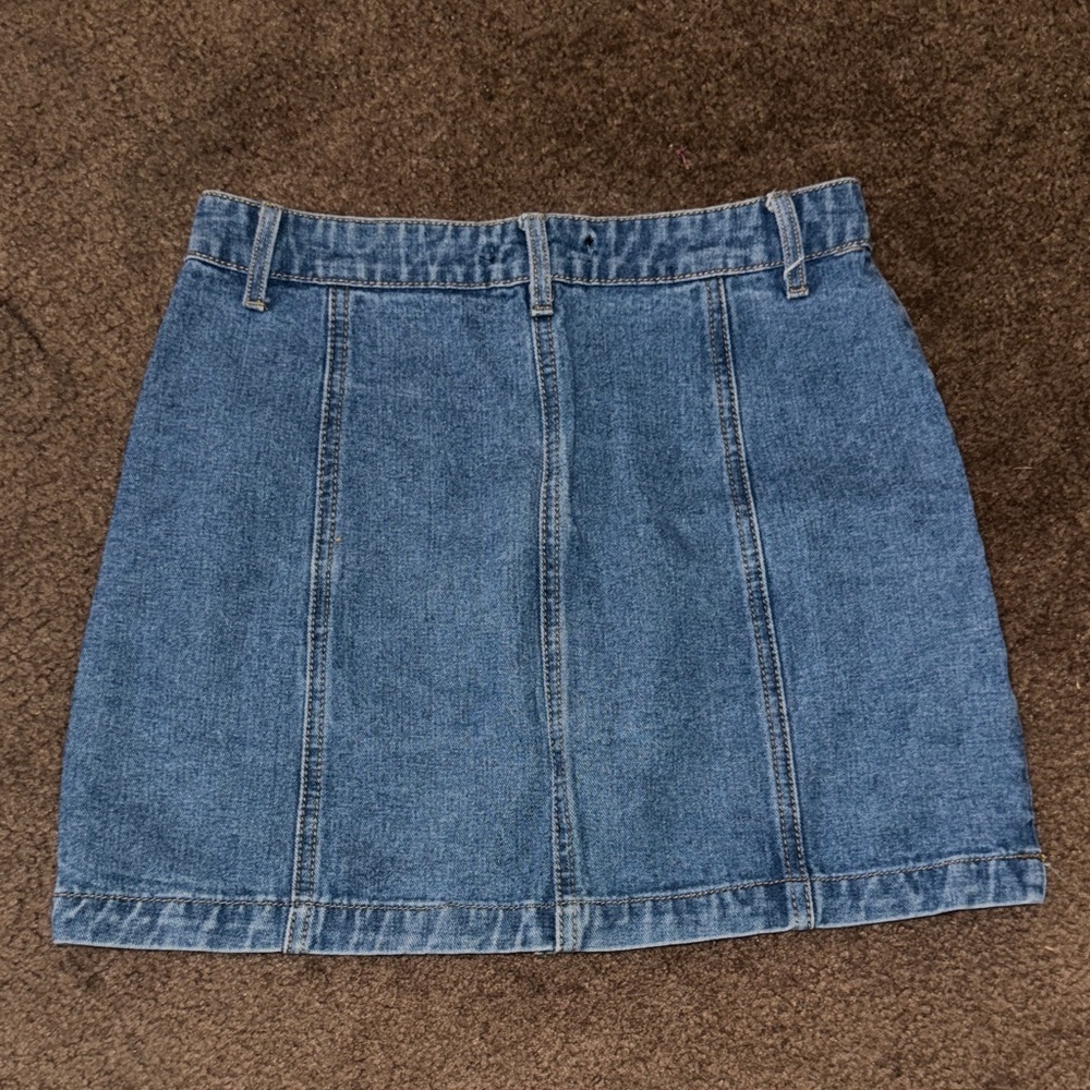 Vintage Denim Button-Front Mini Skirt - Picture 3 of 3